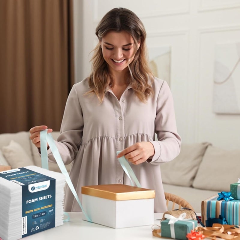 WRAPPING MAILERS SOLUTION 100 Pack Foam Sheets 12"x12", Moving & Packing Supplies, Protect Mug, Cup, Glasses, & Dishes. - Image 3